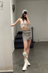 BORIS BIDJAN SABERI skirt WSKIRT1 FTS10001 light grey